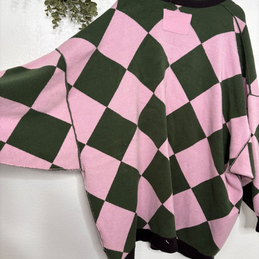 Free People Lavender and Forest Green Checker Knit Cardigan - Picture 10 of 11